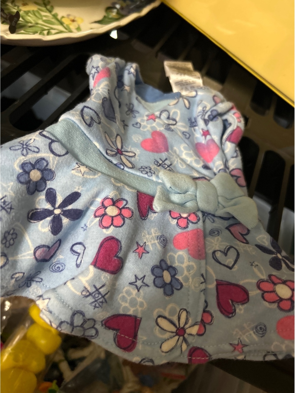 Dollie & Me Blue Floral and Heart Print Dress for Doll